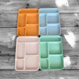 Holly Home Hollyhome 4 Adet Tablot 5 Bölmeli Lüks Plastik Piknik Yemek Servis Tabağı