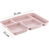 Holly Home Hollyhome Tabldot 5 Bölmeli Lüks Plastik Piknik Yemek Servis Tabağı Pudra Tablot 21X31X3,3(H) Cm