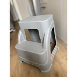 Holly Home Merdivo Büyük Basamaklı Tabure GRİ Merdiven Kamp Ev Bahçe Banyo 42x44x(h)44cm 120kg - Gri