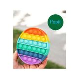 Holly Home Popit Yuvarlak Gökkuşağı Renk Duyusal Oyuncak Zihinsel Gelişim Stres Popit Oyun Çap:12,5Cm Popit