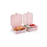 Holly Home Premium 2 Katlı 4 Bölmeli Beslenme Kutusu 15 X 16 X 9Cm Pembe Pudra Hh