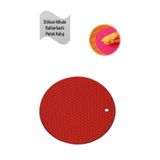 Holly Home Silikon Nihale, Petek Desenli Kalburbastı Kalıbı, Tutacak Kırmızı Çap: 17,5cm