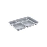 Holly Home Tabldot 5 Bölmeli Lüks Plastik Piknik Yemek Servis Tabağı 1 Adet Tablot Gri 21X31X3,3(H) Cm