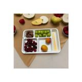 Holly Home Tabldot 5 Bölmeli Lüks Plastik Piknik Yemek Servis Tabağı Krem 1 Adet Tablot 21X31X3,3(H) Cm