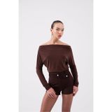 HOLLY LOLLY Asimetrik Yaka Talia Bluz, HLFW26-0029