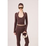 HOLLY LOLLY Bağlamalı Crop Kesim Ellen Bolero Kahve