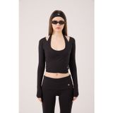 HOLLY LOLLY Bağlamalı Crop Kesim Ellen Bolero Siyah