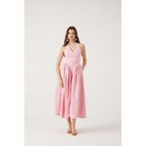 HOLLY LOLLY Boyundan Bağlamalı Uzun Elbise, l, HLSS25-0008, Pembe, Kadın
