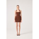 HOLLY LOLLY Cepli Mini Elbise, l, HLSS25-0044, Kahve, Kadın