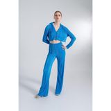 Holly Lolly Crop Model Düğme Kapamalı Comfy Gömlek Mavi - S