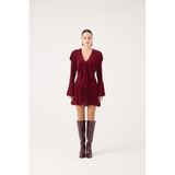 HOLLY LOLLY Fırfırlı Mini Elbise, s, HLFW26-0034, Bordo, Kadın