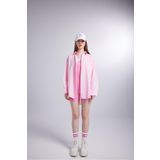 Holly Lolly HLSS24-00004 Lovesize Cepli Oversize Kesim Pembe Kadın Gömlek