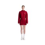 Holly Lolly HLSS24-00007 Mini Claire Yırtmaçlı Dokuma Kumaş Bordo Kadın Elbise