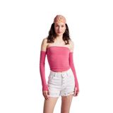 Holly Lolly HLSS24-00024 Smooth Kolları Ayrı Straplez Pembe Kadın Bluz