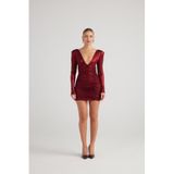 Holly Lolly, Kadın, Mini, Drapeli Elbise, Bordo, XS