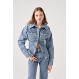 HOLLY LOLLY Laura Jean Denim Ceket, xs, HLFW26-0022, Mavi, Kadın