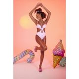 Holly Lolly Özel Yapım Parlak Kumaşlı Premium Chica Mayo Pembe - XS