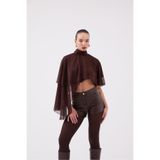 HOLLY LOLLY Pelerin Model Bena Bluz, l, HLFW26-0010, Kahve, Kadın