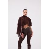 HOLLY LOLLY Pelerin Model Bena Bluz, m, HLFW26-0010, Kahve, Kadın