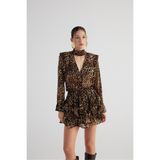 HOLLY LOLLY Şal Yakalı Leopar Desenli Kaia Gömlek, HLFW25-00004