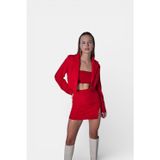 Holly Lolly Vatkalı Crop Model Uzun Kol Blazer Panky Ceket Kırmızı