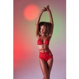 HOLLY LOLLY Yüksek Bel Aksesuar Detaylı Delphi Bikini Altı Kırmızı