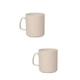 HOLLYHOME 2 Adet Plastik Kulplu Kupa Bardak Renkli Plastik Su, Meşrubat Bardağı 300ml 10(h)x8cm