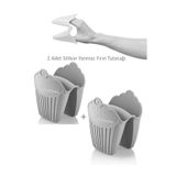HOLLYHOME 2'li Silikon Cupcake Gri Fırın Eldiveni, Tepsi Tutacağı, Mikrodalga Tutacak, Yanmaz Eldiven