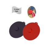 HOLLYHOME 2'li Silikon Vakum Kapak, Tencere, Tava Kapağı Gri/kırmızı Çap:24 Cm