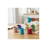 HOLLYHOME 6 Adet Renkli Plastik Kulplu Kupa Bardak, Su Meşrubat Bardağı 300ml 8,5(h)x7,5cm