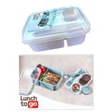 HOLLYHOME Lunch To Go Beslenme Kabı Bölmeli Sosluklu Plastik Beslenme Kutusu 920ml 40ml 14,5x20x7,4(H)cm Pudra