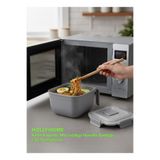HOLLYHOME Mikrodalga Noodle Bardak, Saplı Kilitli Kapaklı Sızdırmaz Microdalga Saklama Kabı 1,3L 15x15x10cm