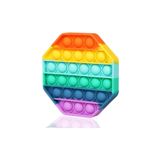 HOLLYHOME Popit Sekizgen Gökkuşağı Renk Duyusal Oyuncak Zihinsel Gelişim Stres Pop it 8gen Çap:12,5cm