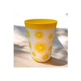 HOLLYHOME Sandy Limon Desenli Bardak Renkli Plastik Su, Meşrubat Bardağı 300ml 10(h)x8x8cm