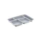 HOLLYHOME Tabldot 5 Bölmeli Lüks Plastik Piknik Yemek Servis Tabağı 1 Adet Gri Tablot 21x31x3,3(h) cm