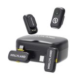Hollyland Lark A1 Combo Kablosuz Mikro Kravat iPhone ve Android için 48 kHz/24 bit 3 Seviye Akıllı Gürültü Önleme Mikrofon YouTube, Podcast ve Video için Mikrofon (Siyah, 2TX+2RX + Şarj Kılıfı)
