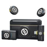 Hollyland Lark M2 Kablosuz Mikrofon, iPhone/Kamera/Android/PC için, 48 kHz/24 bit Yüksek Sadakat Ses, 300 m Menzil, Gürültü Engelleme, 40 Saat Kullanım, YouTube, Vlog, Akış (Siyah, Kamera RX + USB-C