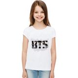 Hollyti K Pop Bts Baskılı Kız Çocuk T-Shirt Tişört - 13 - 14 Yaş - Beyaz