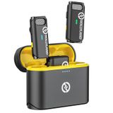 HollyView Hollyland Lark M1 kablosuz yaka mikrofonu, aktif gürültü azaltma, 200 m menzil, 8 saat pil ömrü, ultra mini taşınabilir, kablosuz takmalı mikrofon, DSLR kamera, iPhone, Android PC için (siyah)