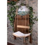 Holmen Çağlayan Ahşap Salıncak 64*34 cm Tek Kişilik Yıldızlı Desenli Minder ile Ergonomik Tasarım