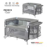 Holmer Coolstyle Anne Yanı Park Yatak Multi Pro Oyun Parkı Beşik Gri