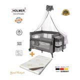 Holmer Coolstyle Cibinlikli Anne Yanı Oyun Parkı 70x110cm + Aloevera Yatak kahverengi
