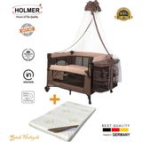 Holmer Coolstyle Cibinlikli Anne Yanı Oyun Parkı 70X110CM Kahverengi + Aloevera Yatak - 70 x 110 cm - Bej
