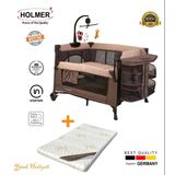 Holmer Maxi Comfort Coolstyle Anne Yanı-Deluxe Kumaş Premium Dönenceli Oyun Parkı Bej + Aloevera Yatak 70X110 Cm