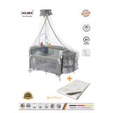 Holmer (YATAK HEDİYELİ) Coolstyle Maxi Cibinlikli Dönenceli Anne Yanı Park Yatak 70x110cm Gri Yatak