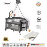Holmer (Yatak Hediyeli) Coolstyle Maxi Cibinlikli Dönenceli Anne Yanı Park Yatak 70X110CM + Yatak - Koyu Gri - 70 x 110 cm