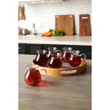 HOLNER Holner 6 Kişilik Keyfi Ala Borosilikat Cam Kulplu Çay Bardağı 220 ml - Şeffaf