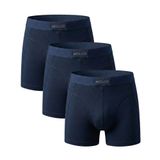 HOLOD Erkek Boxer Brief 3’lü Paket –%95 Organik Pamuk%5 Elastan – Esnek, Nefes Alabilir Premium İç Çamaşırı (3, Lacivert, L)
