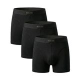HOLOD Erkek Boxer Brief 3’lü Paket –%95 Organik Pamuk%5 Elastan – Esnek, Nefes Alabilir Premium İç Çamaşırı (3, Siyah, M)
