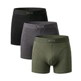 HOLOD Erkek Boxer Brief 3’lü Paket –%95 Organik Pamuk%5 Elastan – Esnek, Nefes Alabilir Premium İç Çamaşırı (3, Urban Green, L)